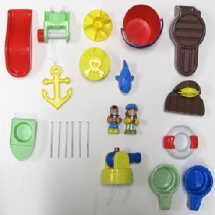 Hardware Pack Figures, Plank (C), Bucket (D), Water Spinner (E)