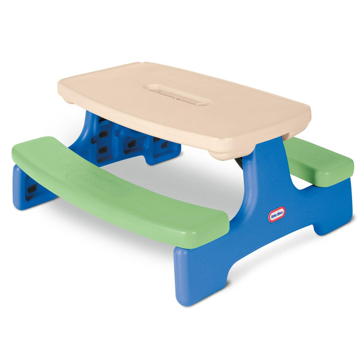Easy Store™ Picnic Table with Umbrella Blue/Green – Little Tikes