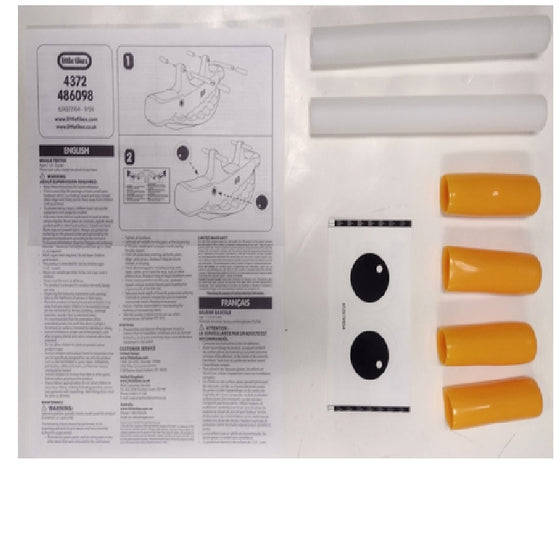 Hardware pack: 2 Dowels, 4 Grips, Eye Decal, Instructions