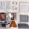 Hardware Pack: Cabinet Door, Microwave Door, Range Hood, Screws, Washer, Fastener, Instruction sheet, Decal Sheet