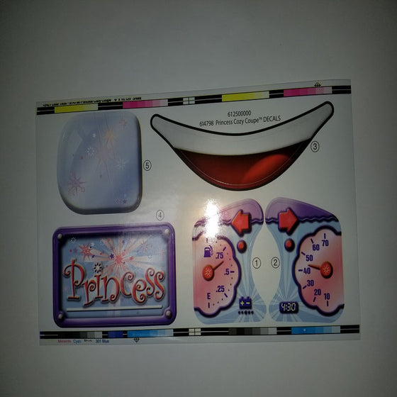 replacement decals for Princess Cozy Coupe