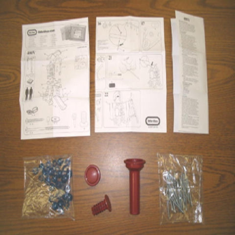 Hardware Pack: Hub Cover (G), Hub Pin (F), Steering Wheel Insert (E), Screw 2.5 in. (K), Screw 3.25 in. (Y), Bolt Cover Blue (X) and Instructions