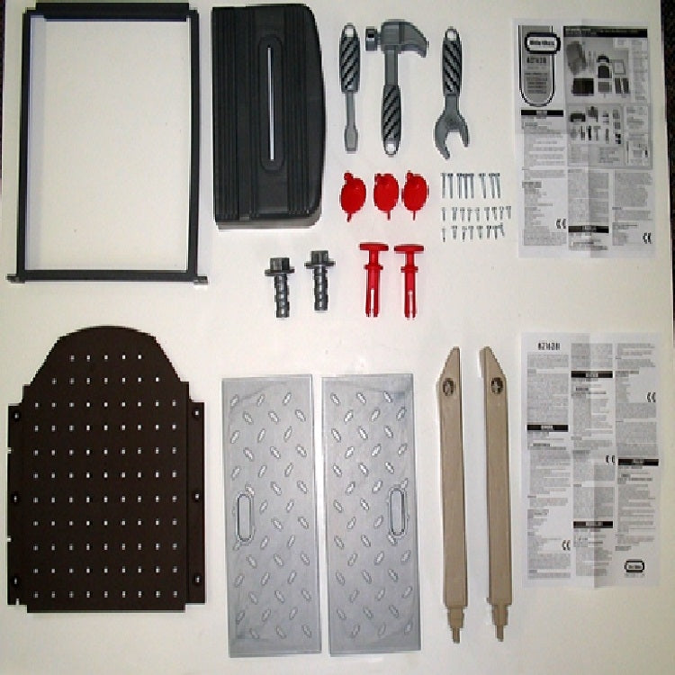 Hardware Pack: Wrench, Hammer,Screwdriver,Nail,Bolt,Tool Hook,Pegboard, Pegboard Suport Rt, Pegboard Support Lt,Door Track, Door, Saw Table, SubPack: Screw (T) Screw (U