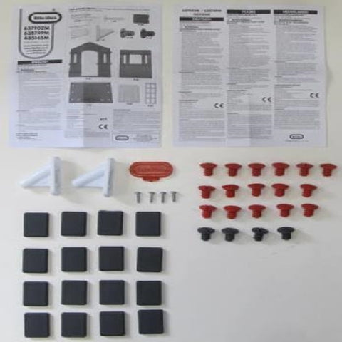 Hardware Pack:Red Screw-H (16) Gray Screw-G (4),Red Roof Lock 16 (F),Red Flag holder 2 (I), Red Tool and Screws 4