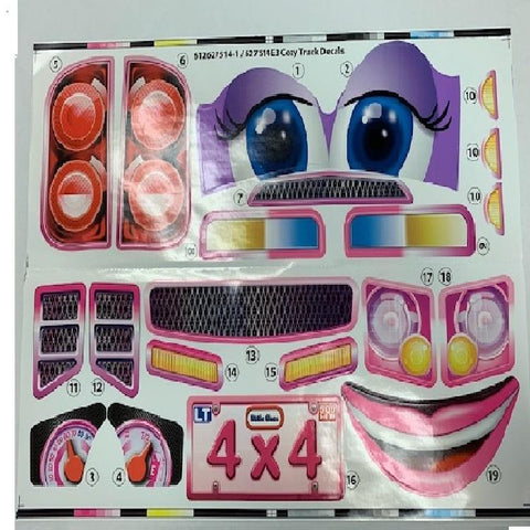 replacement decal sheet for Princess Cozy Truck