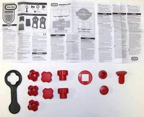 Hardware Pack: Bolt (A), Nuts (B), Nut Slotted (C), Spacer (I), Wrench and Instruction Manual